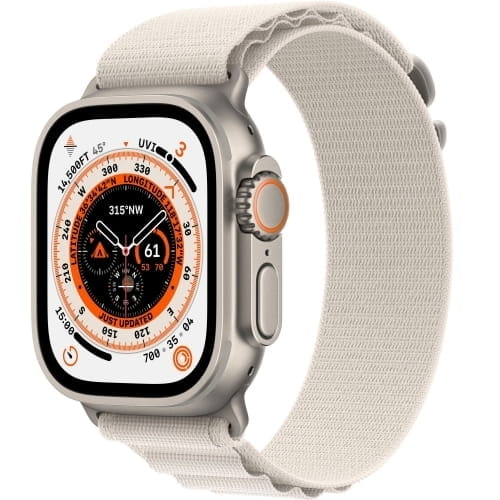 Apple Watch Ultra GPS + Cellular, 49 мм, корпус из титана, ремешок размер L (165-210mm) Alpine цвета «сияющая звезда»