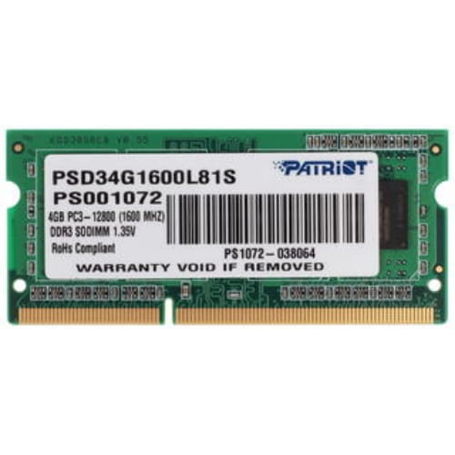 Оперативная память SODIMM Patriot Signature [PSD34G1600L81S] 4 ГБ